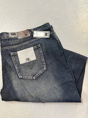 Royal Blue Brand Denim Jeans Men 62 x 34 Relaxed Big & Tall Blue Wash